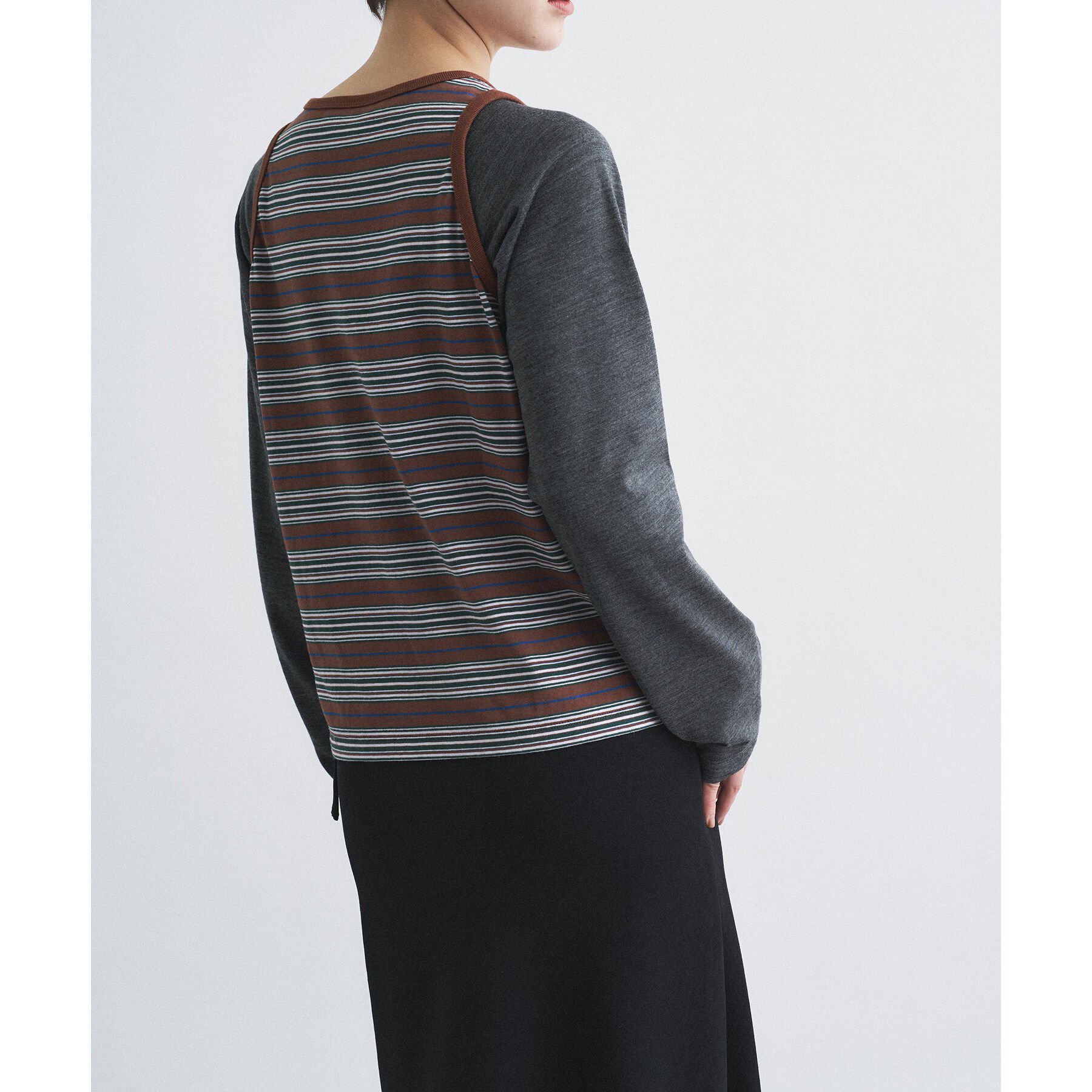 CODE A「Girls department Club｜BORDER TANK LAYER LS」|Tシャツ・カットソー|