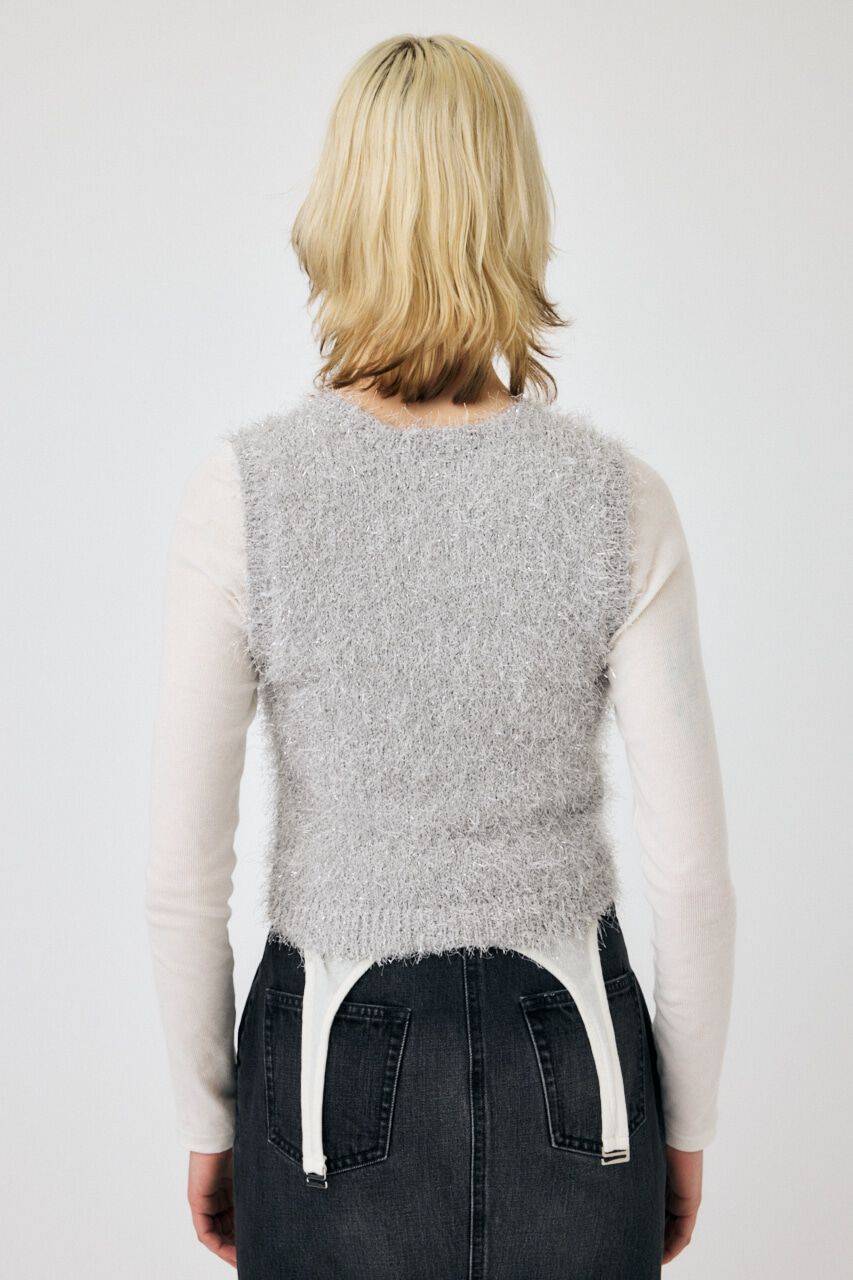MOUSSY「SHAGGY GLITTER KNIT トップス」|ニット・セーター|