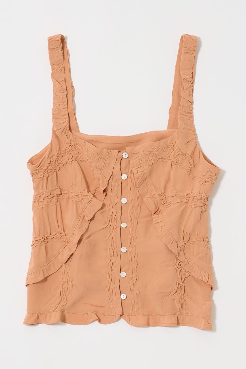 MOUSSY「BUTTON UP SMOCKING キャミ」|キャミソール|