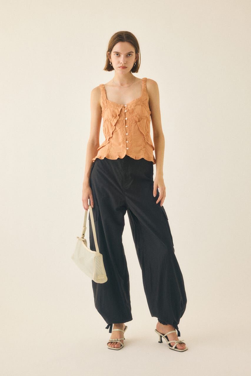 MOUSSY「BUTTON UP SMOCKING キャミ」|キャミソール|
