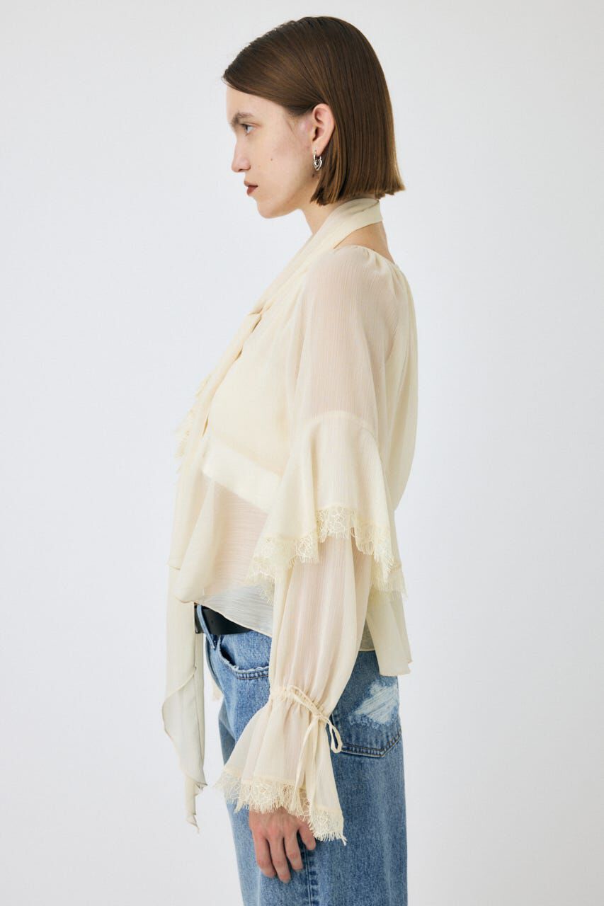 MOUSSY「LACE TRIM TIE ブラウス」|シャツ・ブラウス|