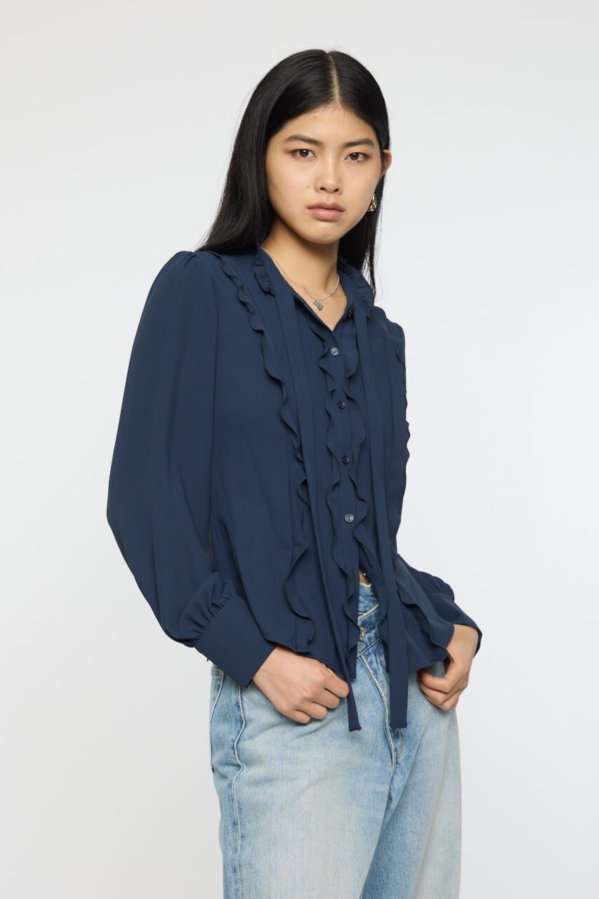MOUSSY「GEORGETTE RUFFLES ブラウス」|シャツ・ブラウス|