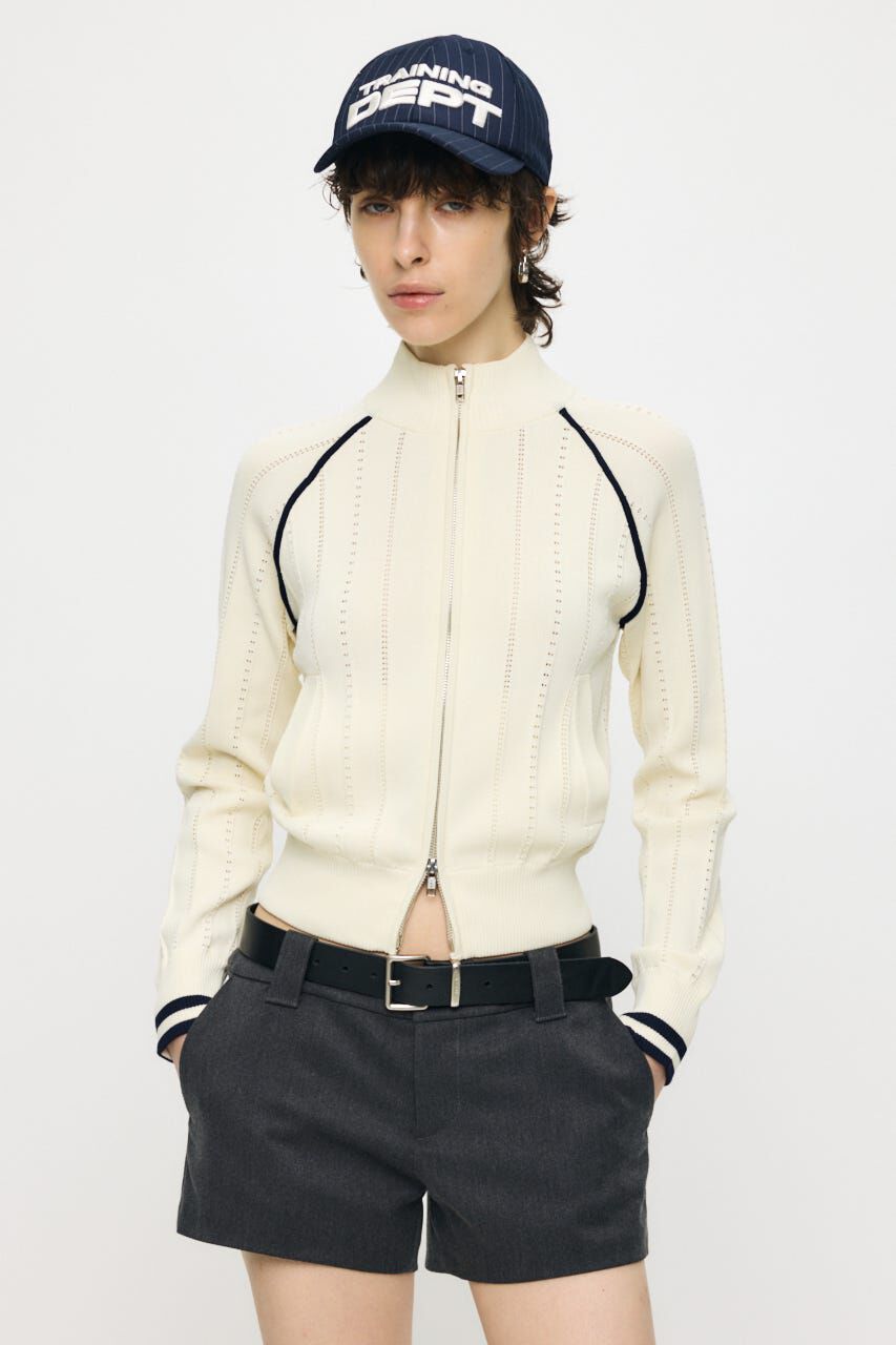 MOUSSY「MIX PATTERN KNIT TRACK トップス」|ニット・セーター|