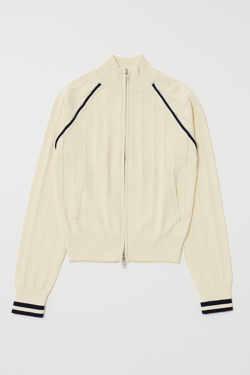 MOUSSY「MIX PATTERN KNIT TRACK トップス」|ニット・セーター|