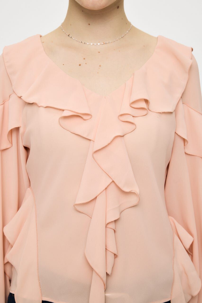 MOUSSY「CHIFFON RUFFLE  ブラウス」|シャツ・ブラウス|