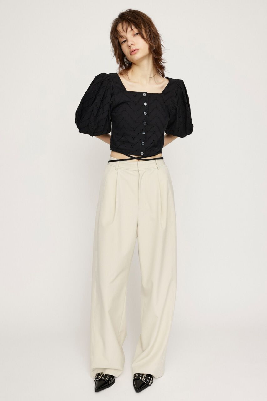 SLY「FRONT BUTTON LACE PUFF トップス」|シャツ・ブラウス|