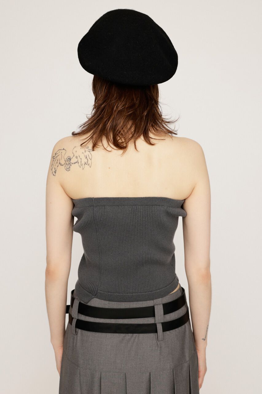 SLY「TIE SET BARE KNIT トップス」|チューブトップ|