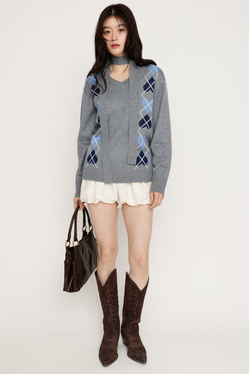 SLY「ARGYLE JQ トップス」|ニット・セーター|