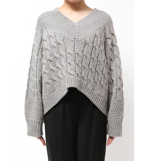 ELENDEEK「V-NECK CABLE KT」|ニット・セーター|
