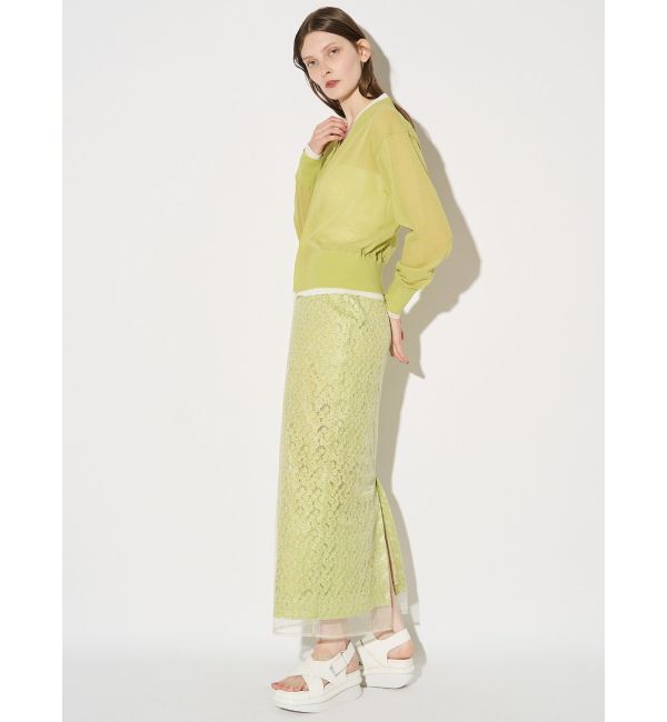 ELENDEEK「EMBROIDERY I-LINE SK」|スカート|