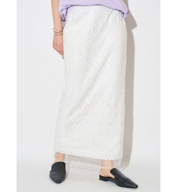 ELENDEEK「EMBROIDERY I-LINE SK」|スカート|