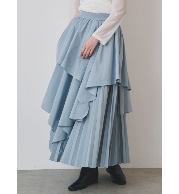ELENDEEK「ASYMMETRY PLEATS SK」|スカート|ブルー