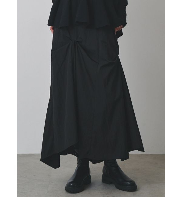 ELENDEEK「ASYME TUCK DESIGN SK」|スカート|ブラック