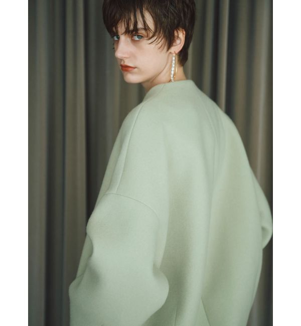 ELENDEEK「FORM SHORT WOOL CT」|ノーカラーコート|