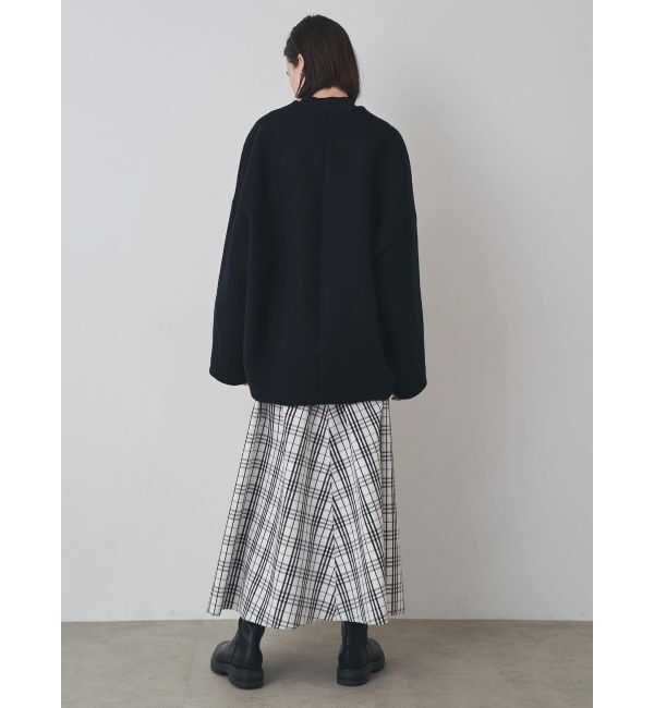 ELENDEEK「FORM SHORT WOOL CT」|ノーカラーコート|