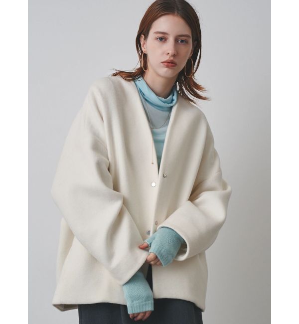 ELENDEEK「FORM SHORT WOOL CT」|ノーカラーコート|