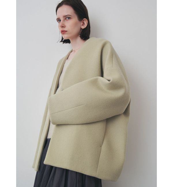 ELENDEEK「FORM SHORT WOOL CT」|ノーカラーコート|