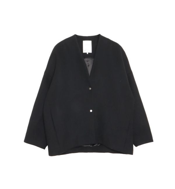 ELENDEEK「FORM SHORT WOOL CT」|ノーカラーコート|