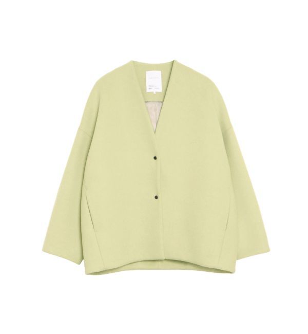 ELENDEEK「FORM SHORT WOOL CT」|ノーカラーコート|