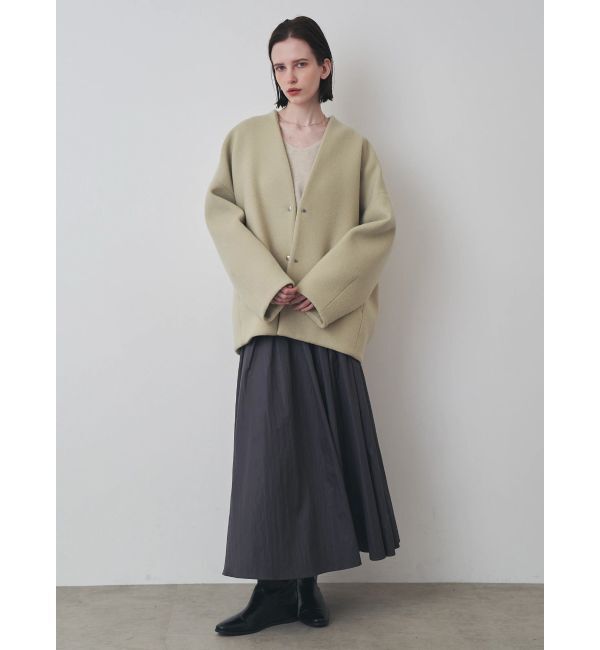 ELENDEEK「FORM SHORT WOOL CT」|ノーカラーコート|