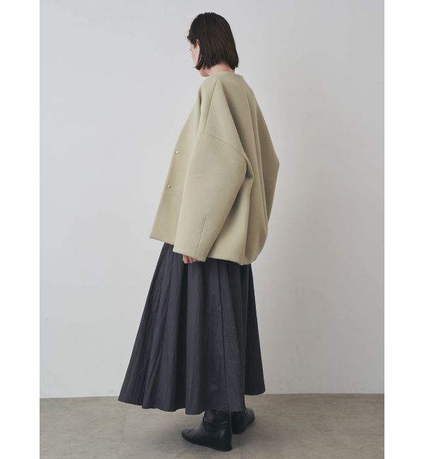 ELENDEEK「FORM SHORT WOOL CT」|ノーカラーコート|