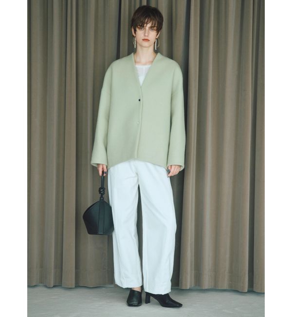 ELENDEEK「FORM SHORT WOOL CT」|ノーカラーコート|