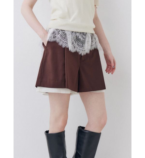 Ungrid「タックデザインショートパンツ」|その他|ブラウン