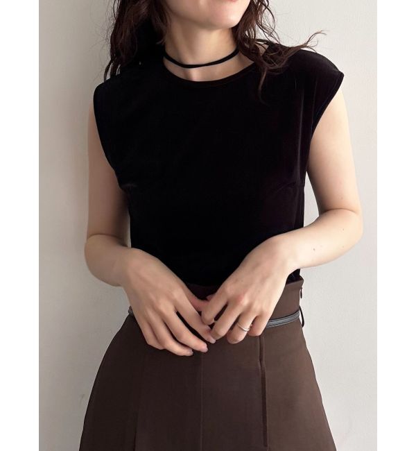 LAGUNAMOON「ベロアノースリトップス」|Tシャツ・カットソー|