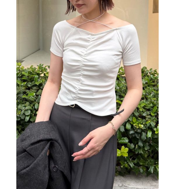 LAGUNAMOON「オフショルギャザーカットソー」|Tシャツ・カットソー|