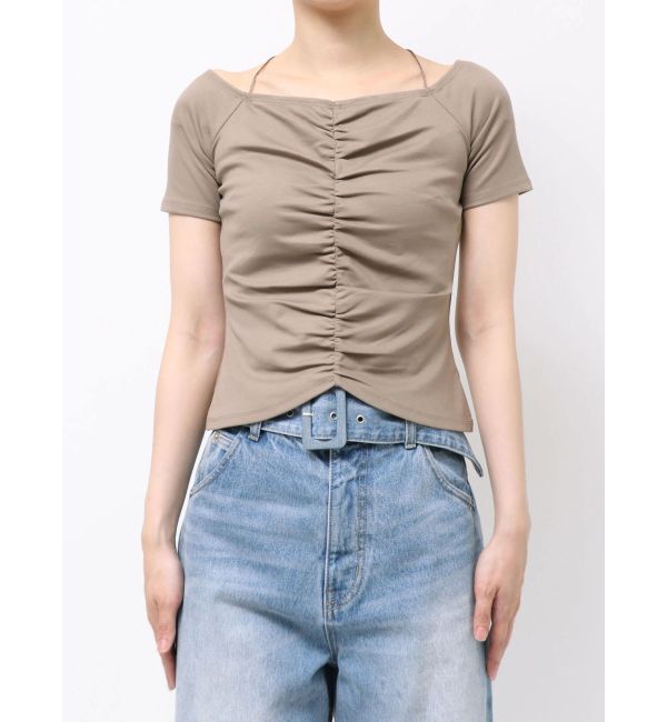 LAGUNAMOON「オフショルギャザーカットソー」|Tシャツ・カットソー|