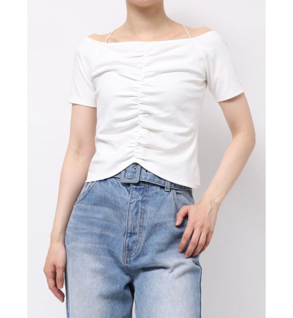 LAGUNAMOON「オフショルギャザーカットソー」|Tシャツ・カットソー|