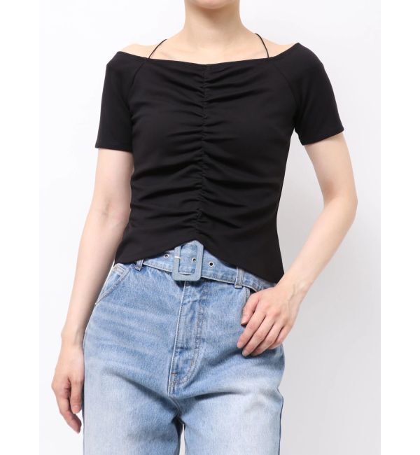 LAGUNAMOON「オフショルギャザーカットソー」|Tシャツ・カットソー|