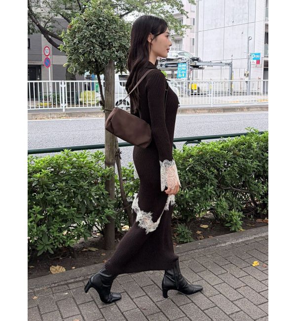 LAGUNAMOON「レースデザインニットワンピース」|ワンピース|