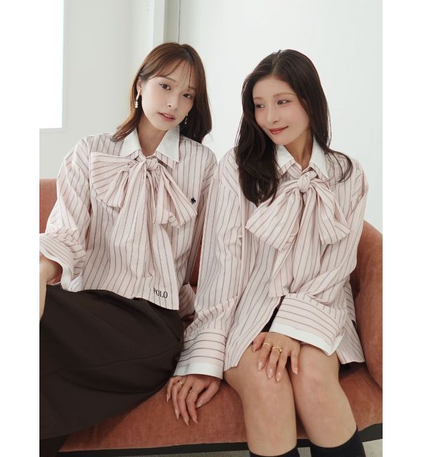 LAGUNAMOON「【POLO BCSコラボ】【マシンウォッシャブル】ボウタイシャツ」|シャツ・ブラウス|
