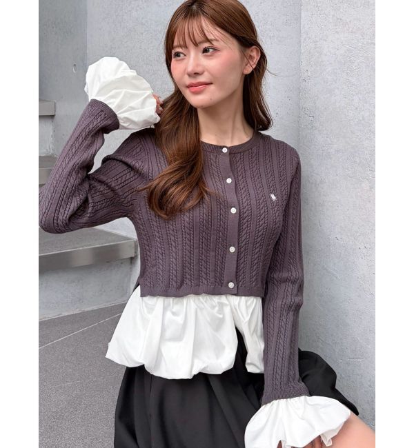 LAGUNAMOON「【POLO BCSコラボ】バルーンケーブルニットカーディガン」|カーディガン|チャコールグレー