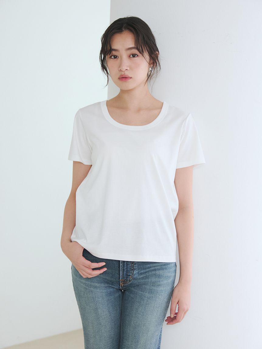 Mila Owen「シルキータッチＵネックTシャツ」|Tシャツ・カットソー|