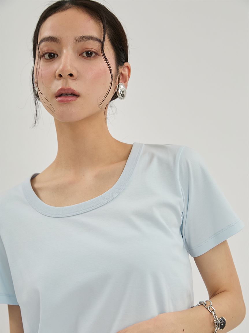 Mila Owen「シルキータッチＵネックTシャツ」|Tシャツ・カットソー|