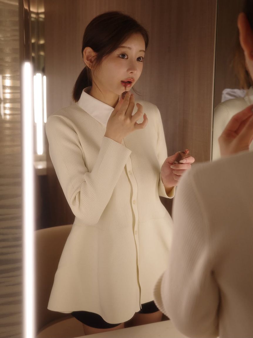 Mila Owen「2WAY襟付きペプラムニットトップス」|ニット・セーター|
