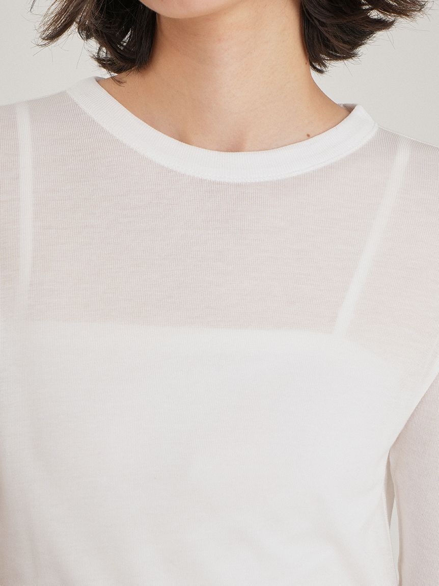 Mila Owen「シルクブレンドシアーロングTシャツ」|Tシャツ・カットソー|
