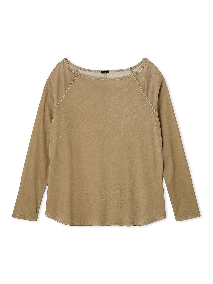 Mila Owen「【ウォッシャブル】フロッキーベロアボートネックトップス」|Tシャツ・カットソー|BEG