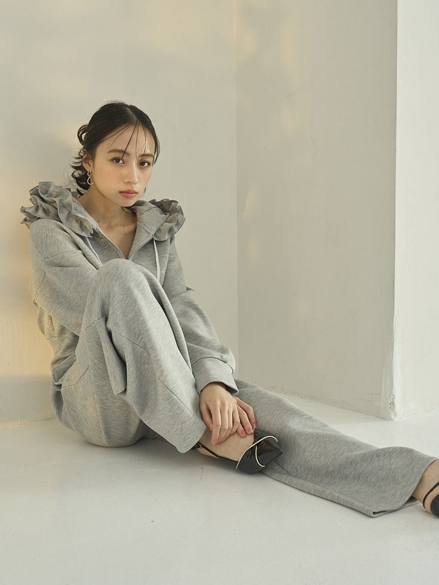 SNIDEL「【多色展開】フリルショートジップパーカー」|パーカー|