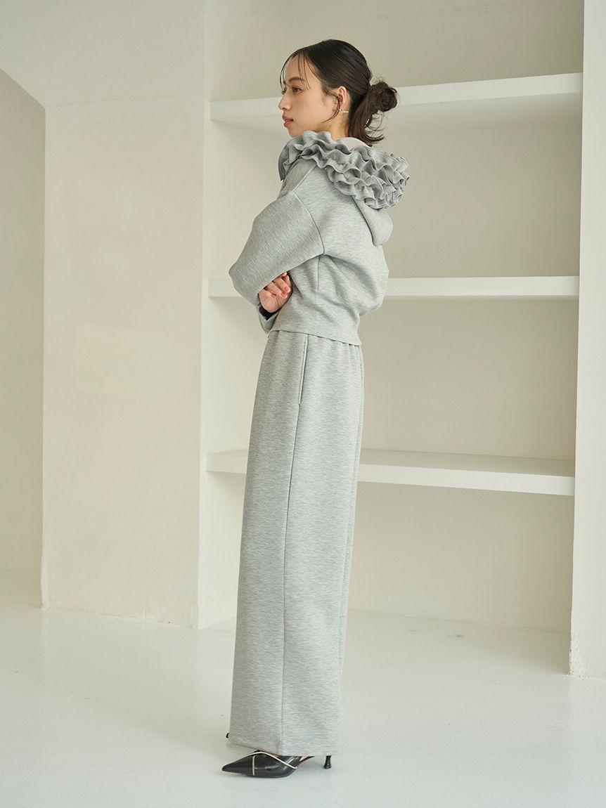 SNIDEL「【多色展開】フリルショートジップパーカー」|パーカー|