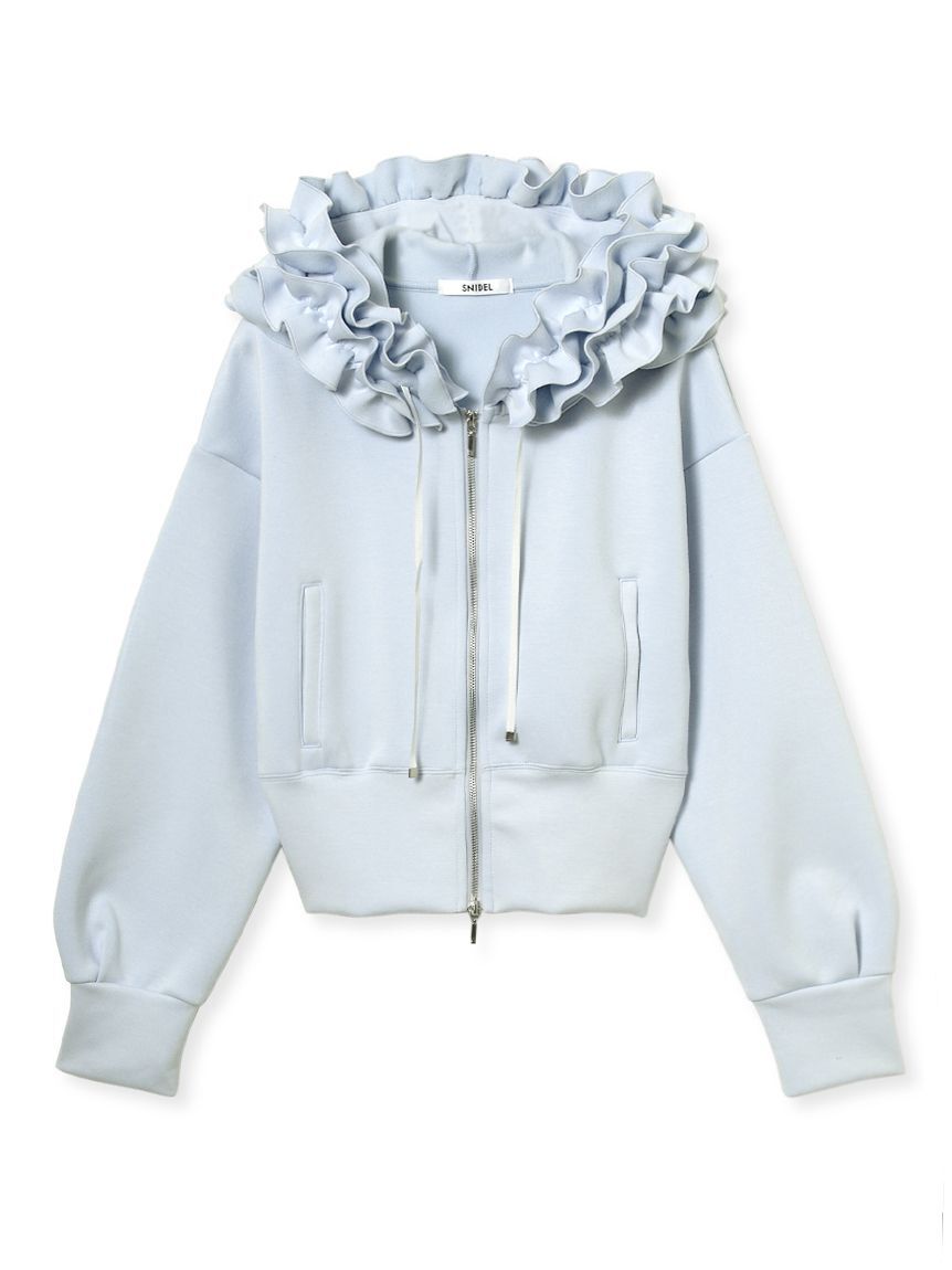 SNIDEL「【多色展開】フリルショートジップパーカー」|パーカー|