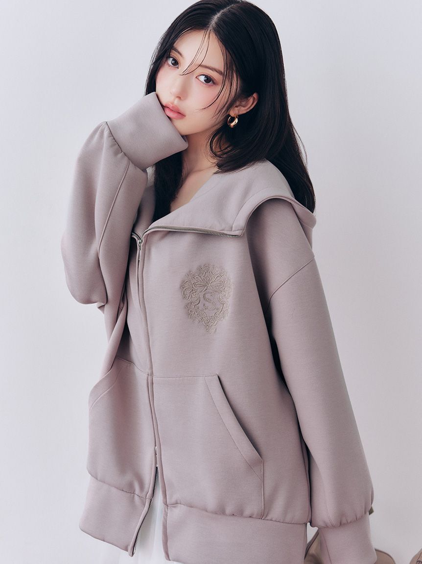 SNIDEL「【WEB限定カラーあり】エンブレムロゴボリュームパーカー」|パーカー|