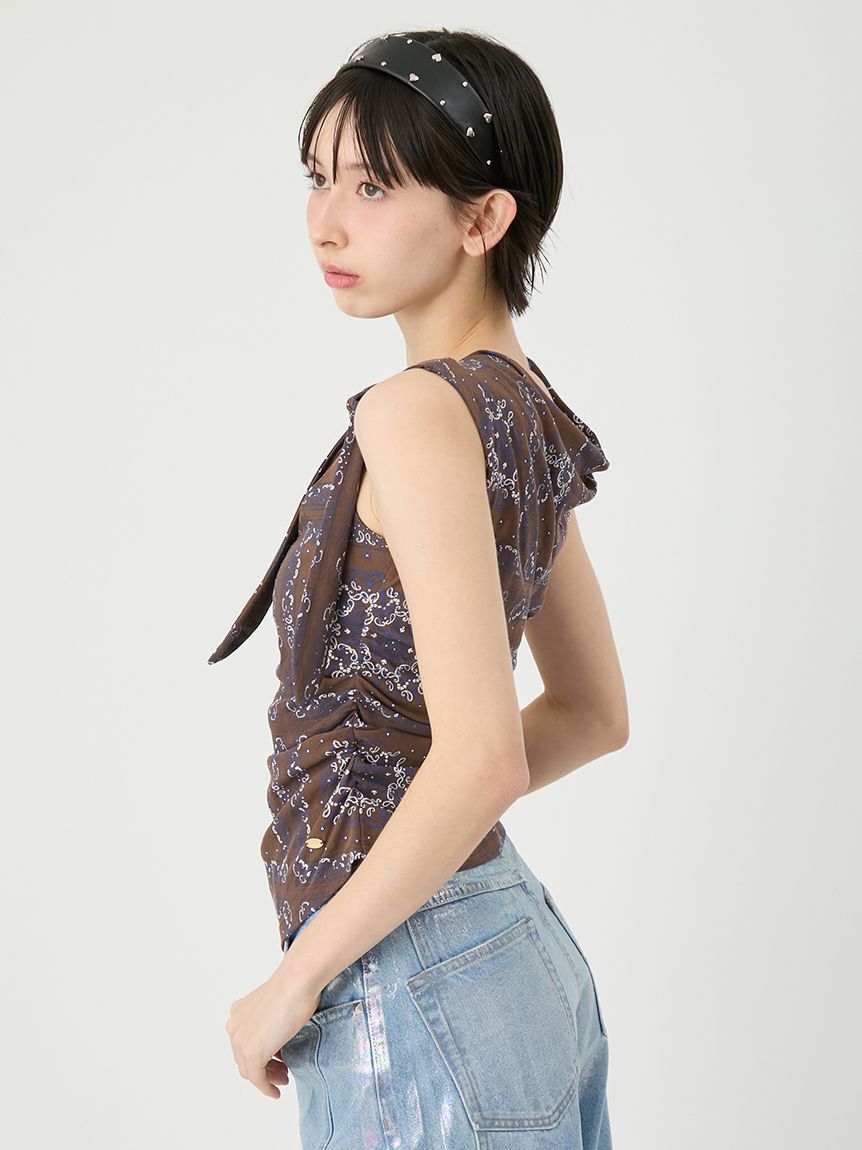LILY BROWN「ドレープペイズリー柄マルチウェイトップス」|Tシャツ・カットソー|