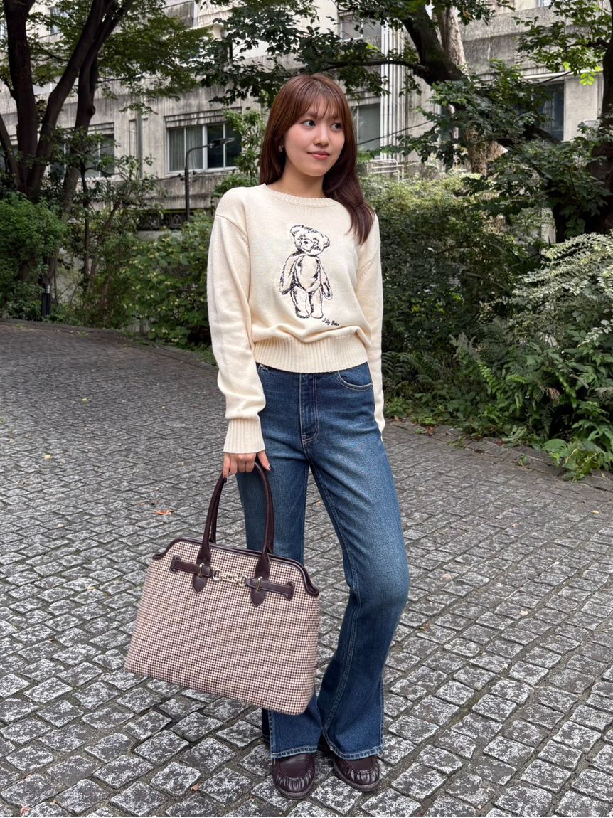 LILY BROWN「【Lily Bear】エンブロイダリーニット」|ニット・セーター|