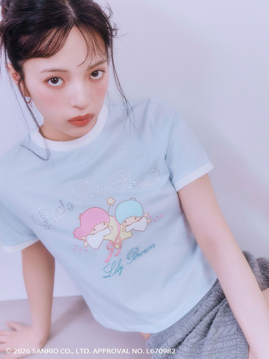 LILY BROWN「【リトルツインスターズ（キキ＆ララ）】ビジューTシャツ」|Tシャツ・カットソー|LBLU