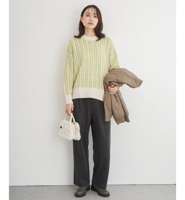 ikka「カットジャガードパンツ」|その他|