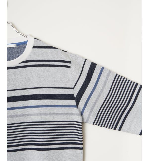 ikka「ダブルジャガードパネルボーダーロンＴ」|Tシャツ・カットソー|