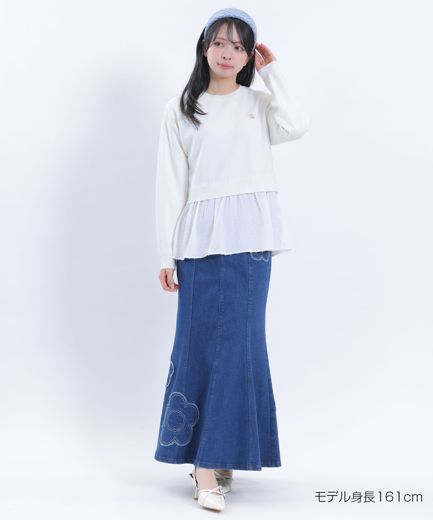 MARY QUANT「デイジーパッチデニムマーメイド スカート」|スカート|